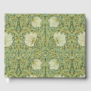 William Morris Pimpernel Floral Blue Wallpaper Guest Book