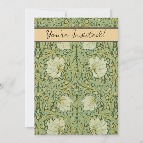 William Morris Pimpernel Floral Blue Wallpaper Invitation