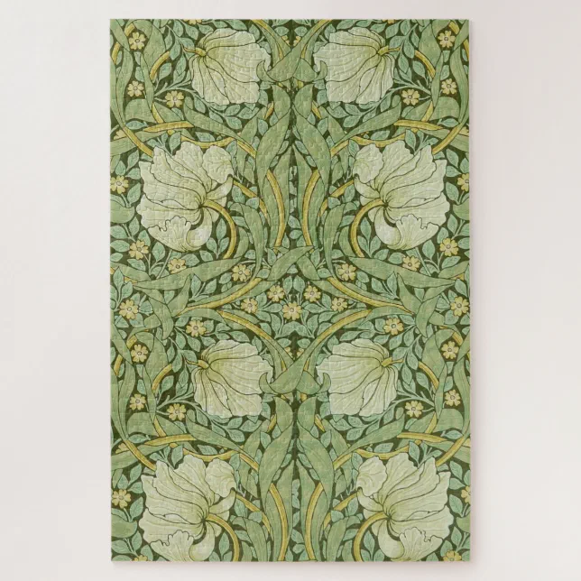 William Morris Pimpernel Floral Blue Wallpaper Jigsaw Puzzle | Zazzle
