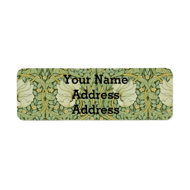 William Morris Pimpernel Floral Blue Wallpaper Label (Front)