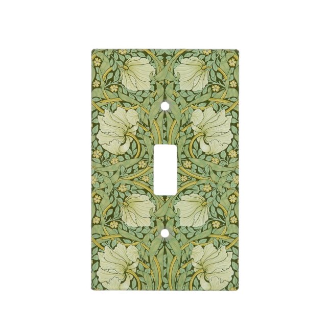 William Morris Pimpernel Floral Blue Wallpaper Light Switch Cover (Front)