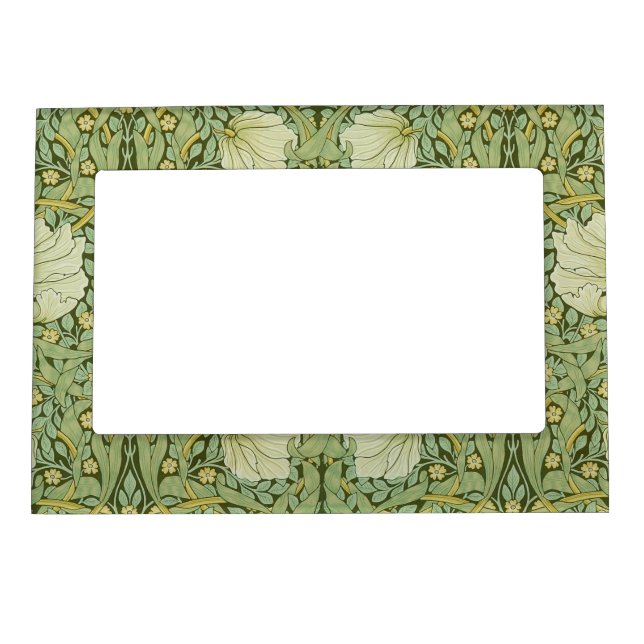 William Morris Pimpernel Floral Blue Wallpaper Magnetic Frame (Front)