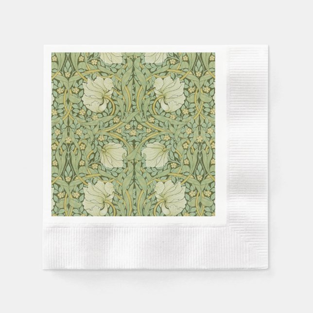 William Morris Pimpernel Floral Blue Wallpaper Napkins (Front)
