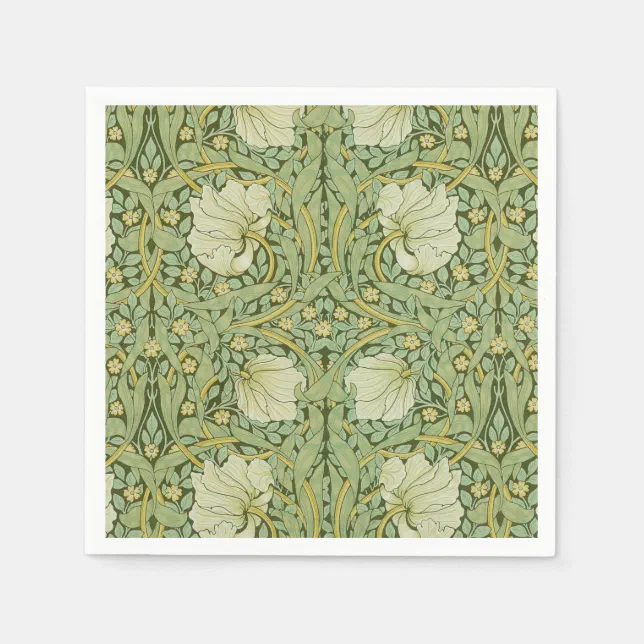 William Morris Pimpernel Floral Blue Wallpaper Napkins | Zazzle