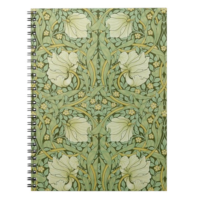William Morris Pimpernel Floral Blue Wallpaper Notebook (Front)