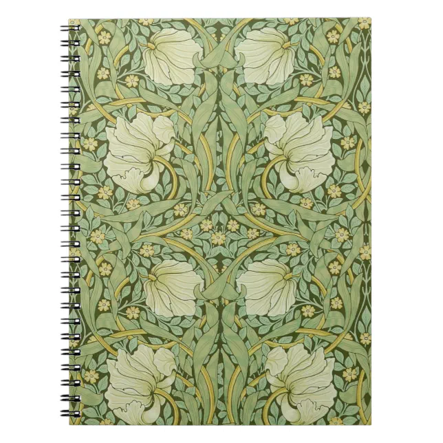 William Morris Pimpernel Floral Blue Wallpaper Notebook | Zazzle