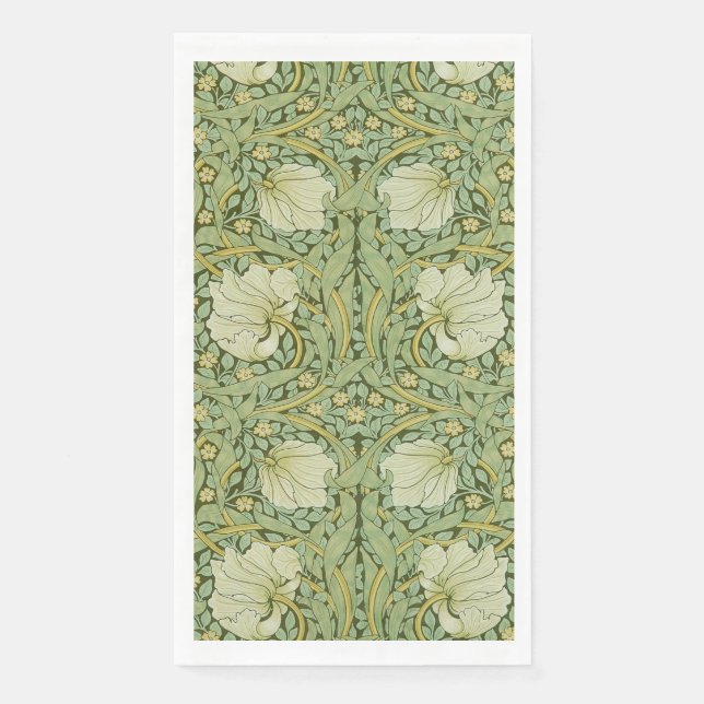 William Morris Pimpernel Floral Blue Wallpaper Paper Guest Towels (Front)