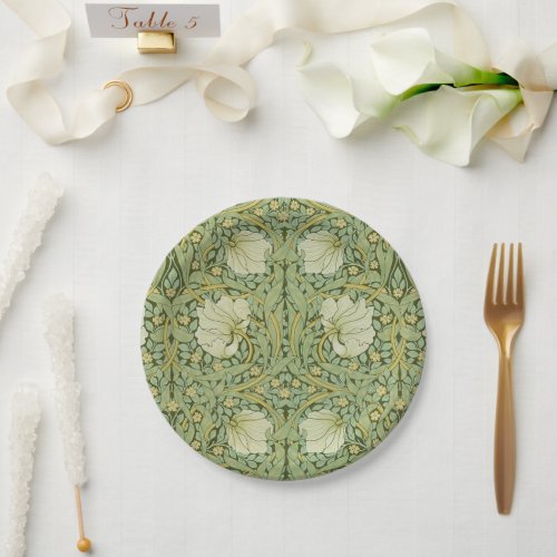 William Morris Pimpernel Floral Blue Wallpaper Paper Plates