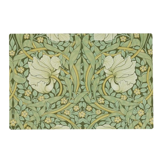 William Morris Pimpernel Floral Blue Wallpaper Placemat (Front)