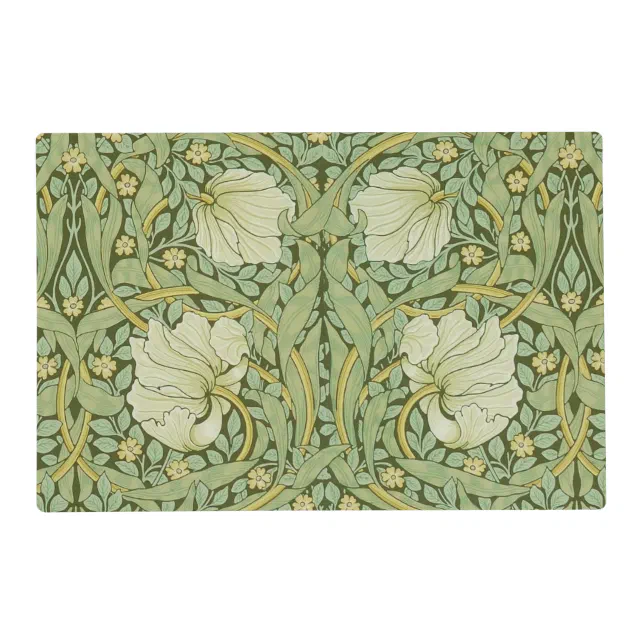 William Morris Pimpernel Floral Blue Wallpaper Placemat | Zazzle