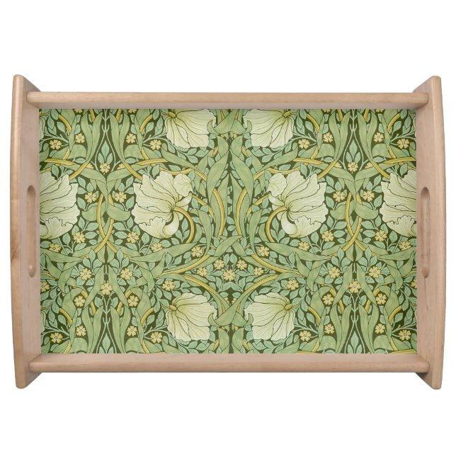 William Morris Pimpernel Floral Blue Wallpaper Serving Tray (Front)