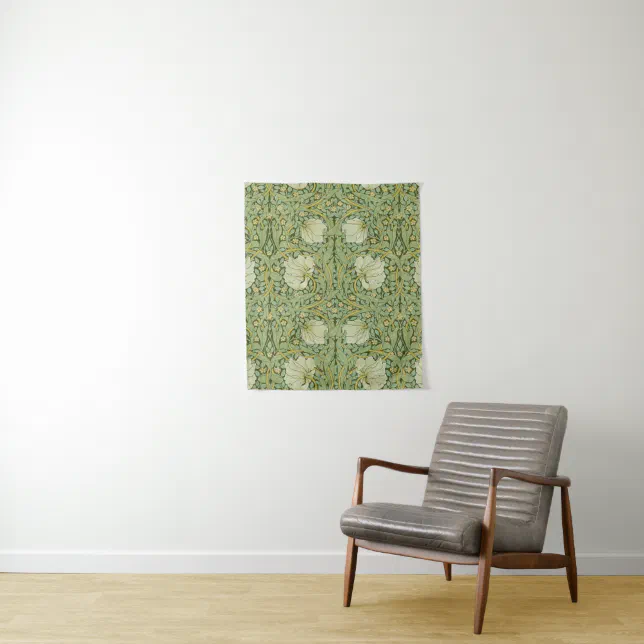 William Morris Pimpernel Floral Blue Wallpaper Tapestry | Zazzle