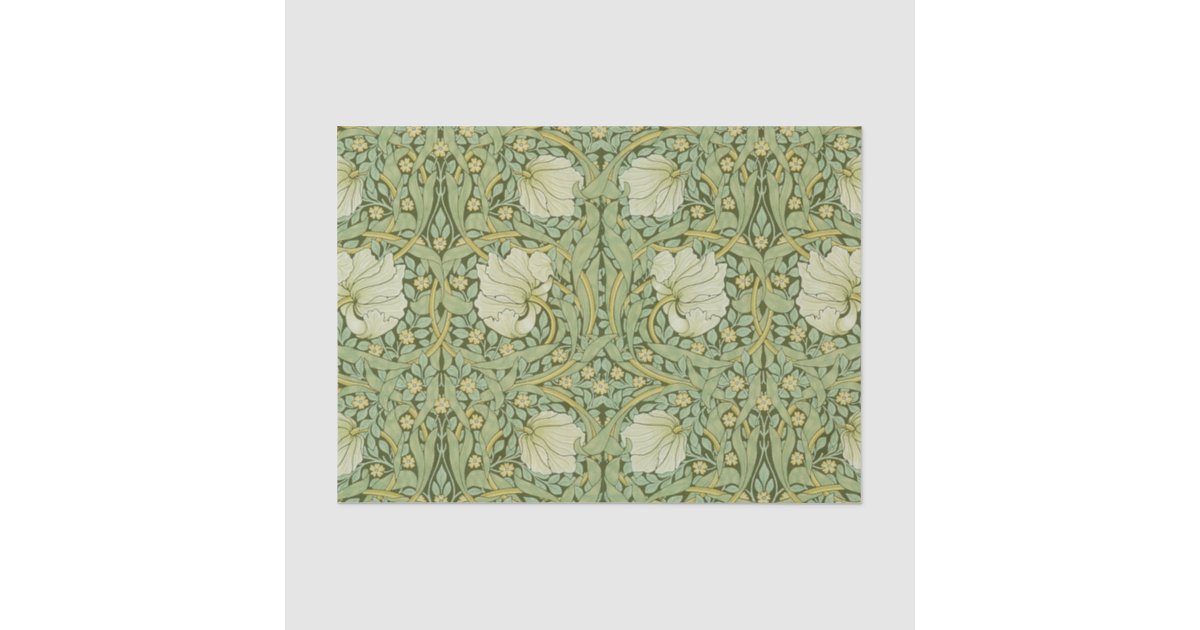 William Morris Pimpernel Floral Blue Wallpaper Tissue Paper | Zazzle