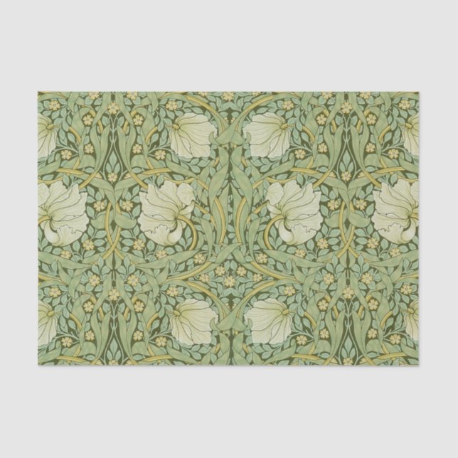 William Morris Pimpernel Floral Blue Wallpaper Tissue Paper (Front)