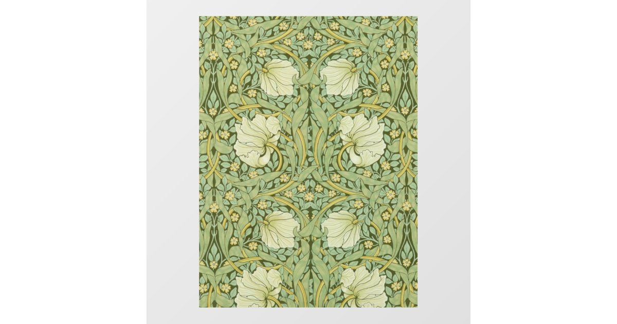 William Morris Pimpernel Floral Blue Wallpaper Wall Decal | Zazzle
