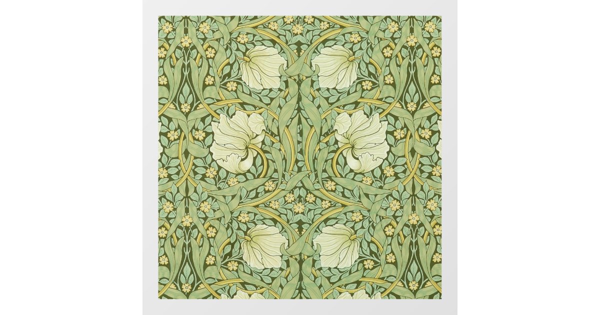 William Morris Pimpernel Floral Blue Wallpaper Window Cling | Zazzle