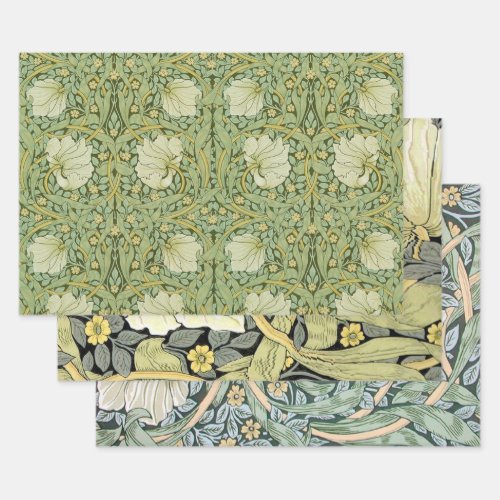 William Morris Pimpernel Floral Blue Wallpaper Wrapping Paper Sheets