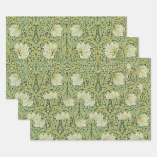 William Morris Pimpernel Floral Blue Wallpaper Wrapping Paper Sheets