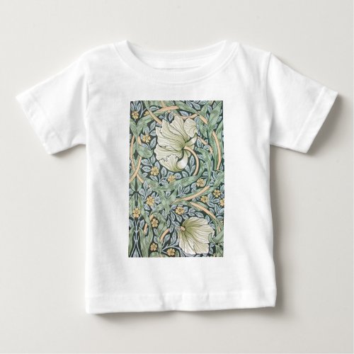 William Morris Pimpernel Floral Wallpaper Baby T_Shirt