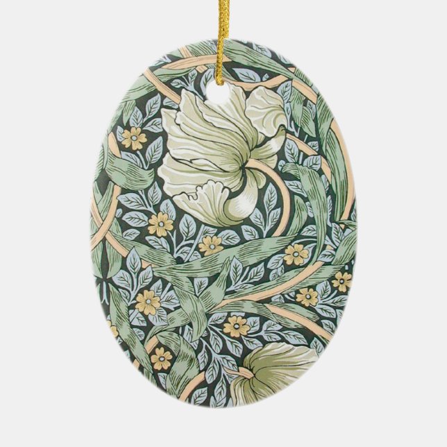 William Morris Pimpernel Floral Wallpaper Ceramic Ornament (Front)