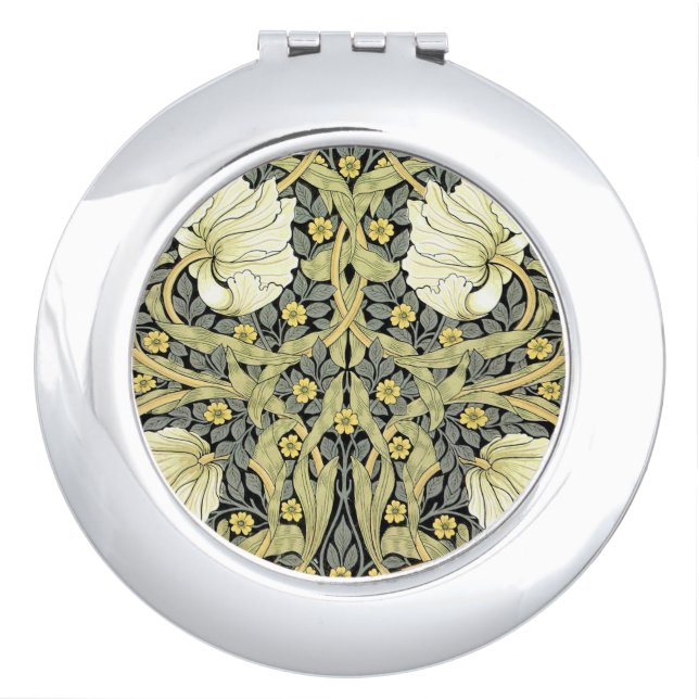William Morris Pimpernel Floral Wallpaper Compact Mirror (Front)