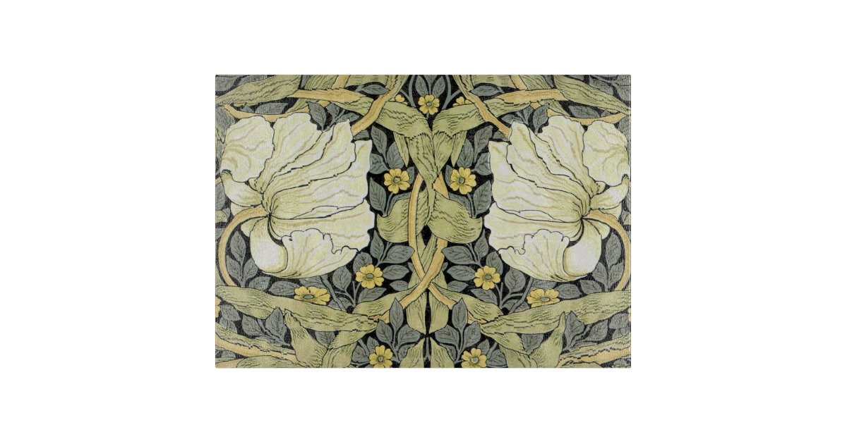William Morris Pimpernel Floral Wallpaper Cutting Board | Zazzle