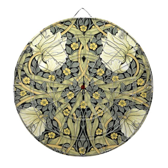 William Morris Pimpernel Floral Wallpaper Dartboard With Darts (Front)
