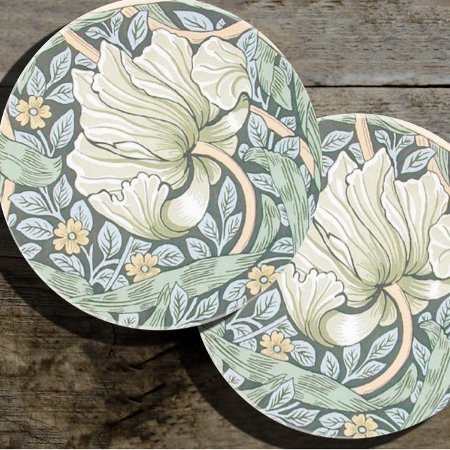 William Morris Pimpernel Floral Wallpaper Drink Coaster (Creator Uploaded)