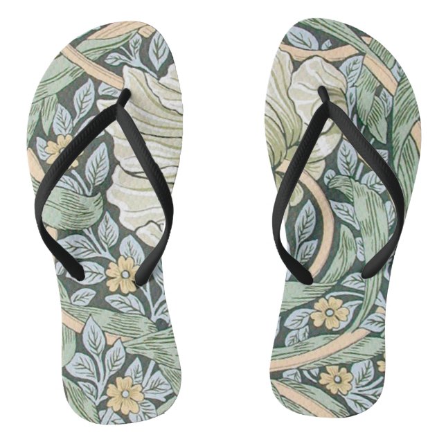 William Morris Pimpernel Floral Wallpaper Flip Flops (Footbed)