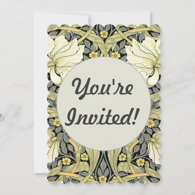William Morris Pimpernel Floral Wallpaper Invitation (Front)