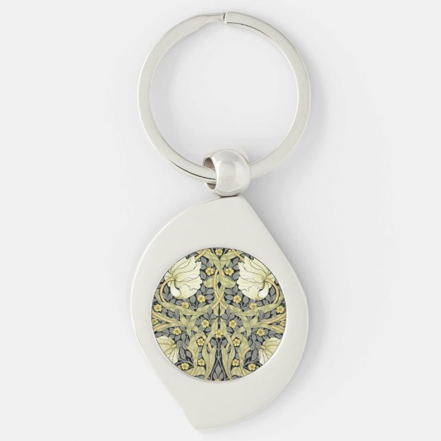 William Morris Pimpernel Floral Wallpaper Keychain (Front)