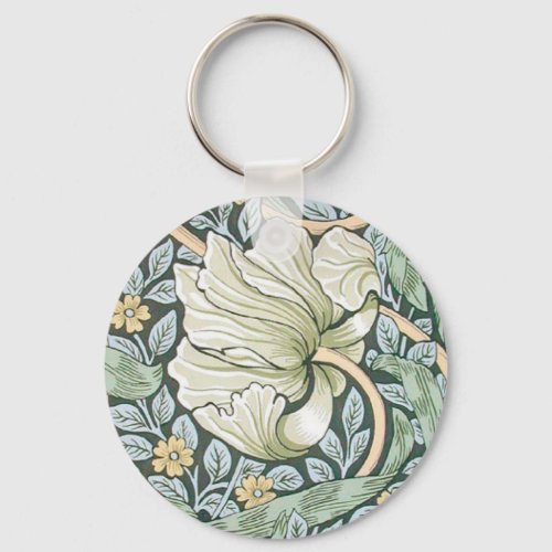 William Morris Pimpernel Floral Wallpaper Keychain