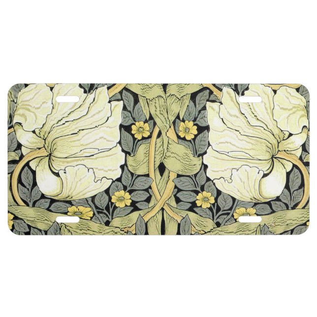 William Morris Pimpernel Floral Wallpaper License Plate (Front)