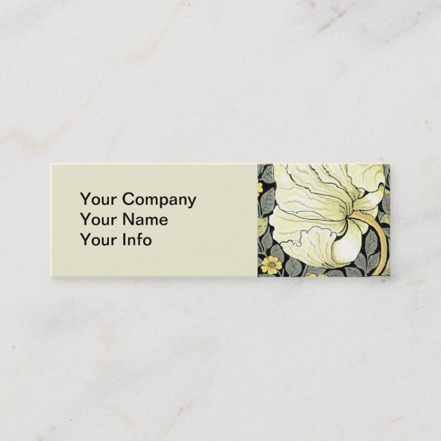 William Morris Pimpernel Floral Wallpaper Mini Business Card (Front)