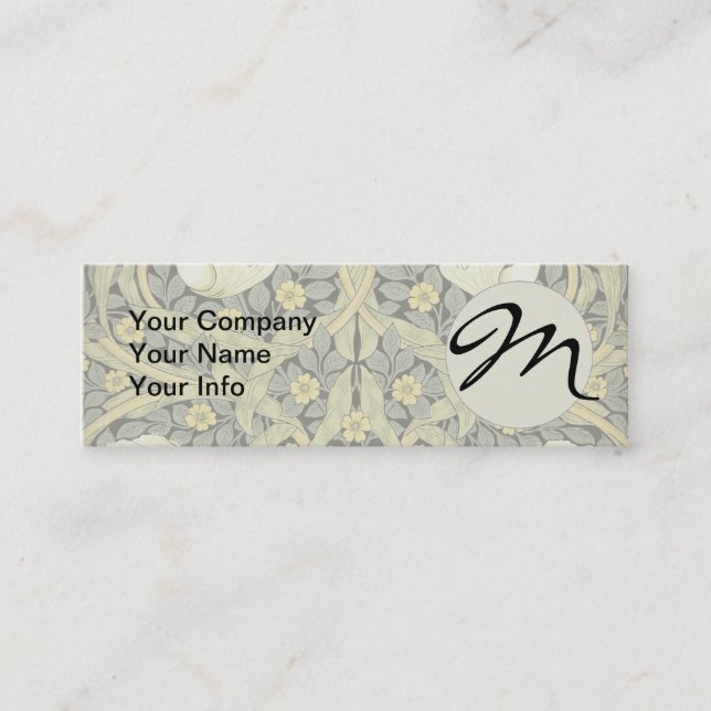 William Morris Pimpernel Floral Wallpaper Mini Business Card (Front)