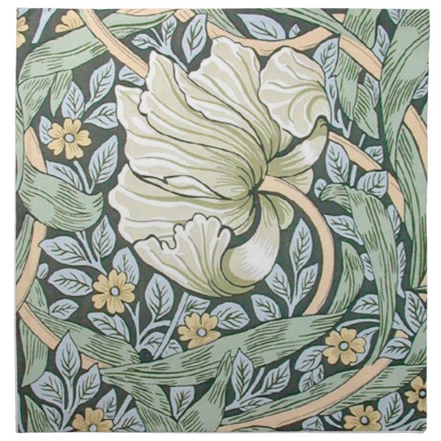 William Morris Pimpernel Floral Wallpaper Napkin (Front)