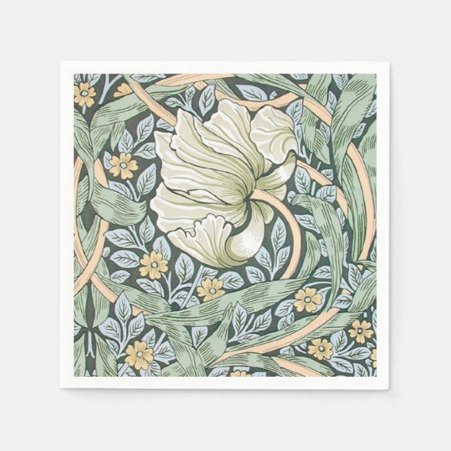 William Morris Pimpernel Floral Wallpaper Napkins (Front)