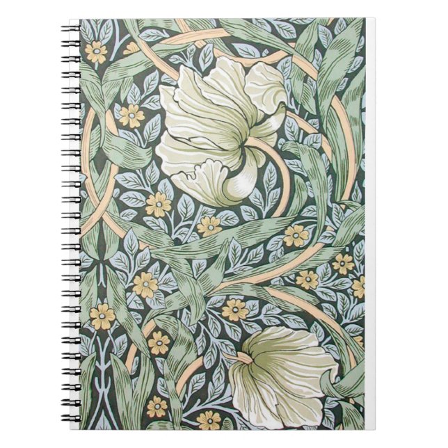 William Morris Pimpernel Floral Wallpaper Notebook (Front)