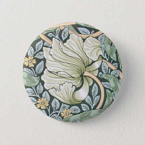 William Morris Pimpernel Floral Wallpaper Pinback Button