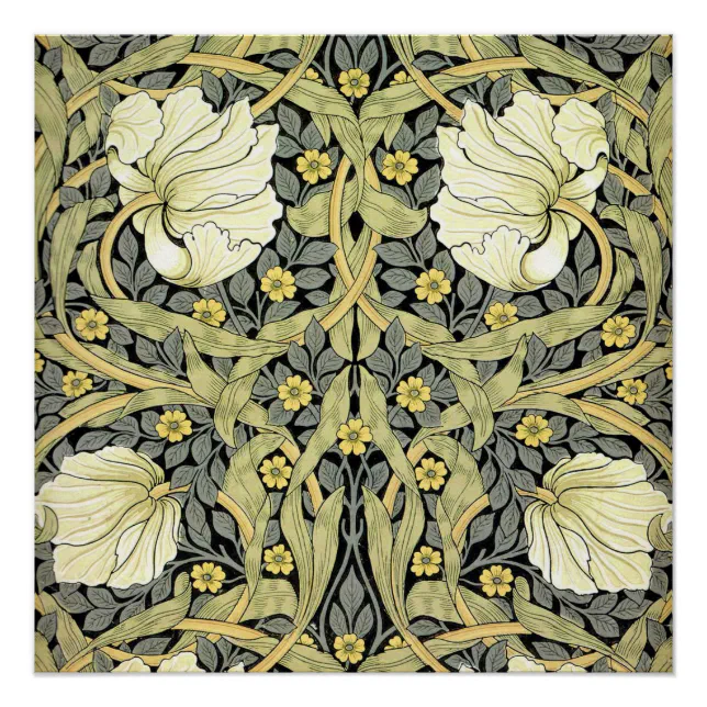 William Morris Pimpernel Floral Wallpaper Poster | Zazzle