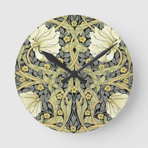 William Morris Pimpernel Floral Wallpaper Round Clock