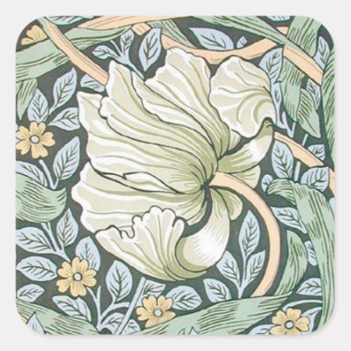 William Morris Pimpernel Floral Wallpaper Square Sticker