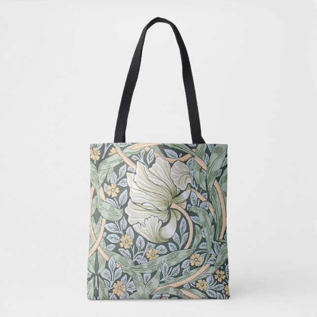 William Morris Pimpernel Floral Wallpaper Tote Bag (Front)
