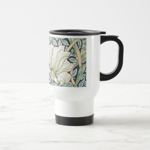 William Morris Pimpernel Floral Wallpaper Travel Mug