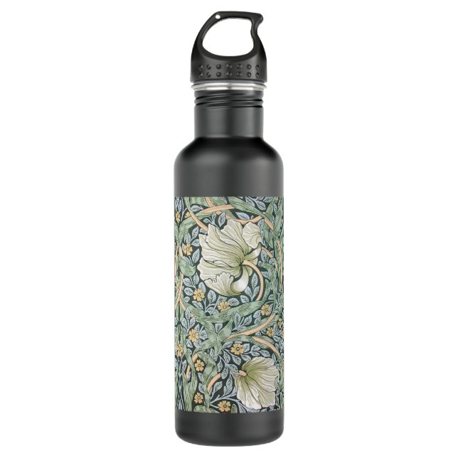 William Morris Pimpernel Floral Wallpaper Water Bottle (Front)