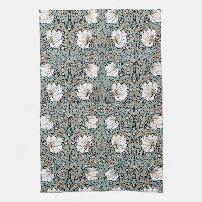William Morris Pimpernel Flowers Art Nouveau Kitchen Towel (Vertical)