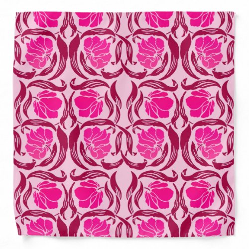 William Morris Pimpernel Fuchsia  Light Pink Bandana