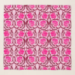 William Morris Pimpernel, Fuchsia & Light Pink Scarf<br><div class="desc">Square scarf in a vintage William Morris textile pattern of stylized pimpernel flowers and leaves - flowers in a gradient of light to dark fuchsia pink,  accented with burgundy,  on a pastel pink background</div>
