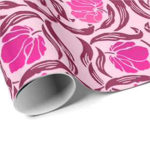 William Morris Pimpernel, Fuchsia & Light Pink Wrapping Paper