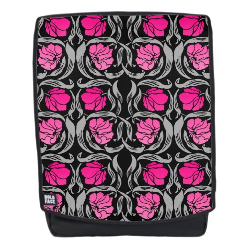 William Morris Pimpernel Fuchsia Pink and Black Backpack